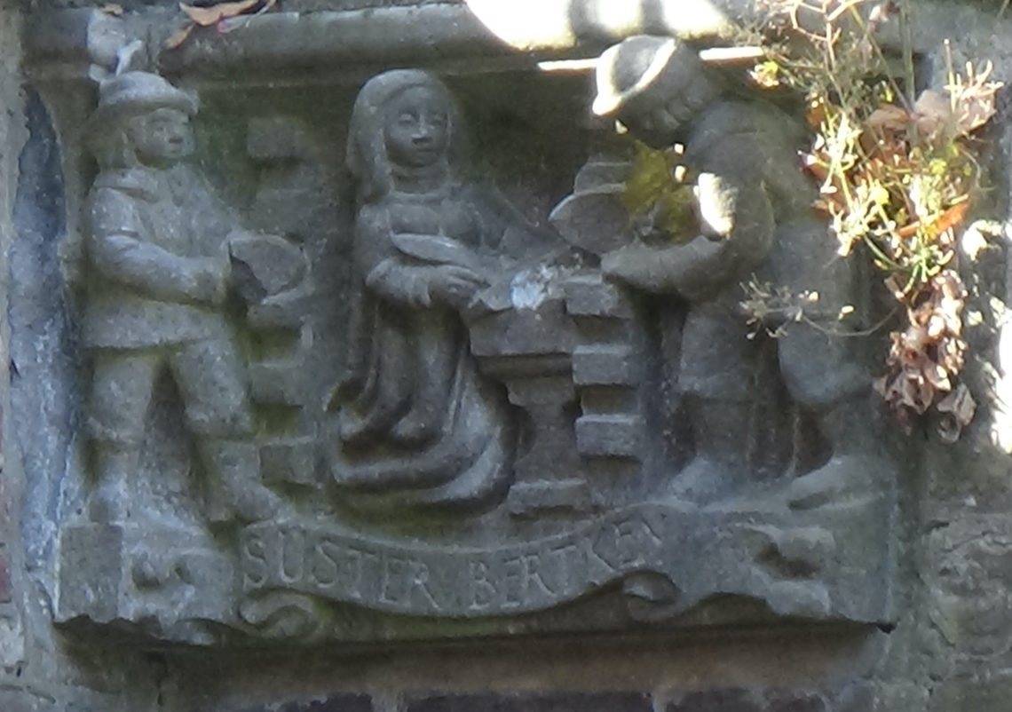 Suster Bertken wordt ingemetseld. (beeld: Marianne Vonkeman)