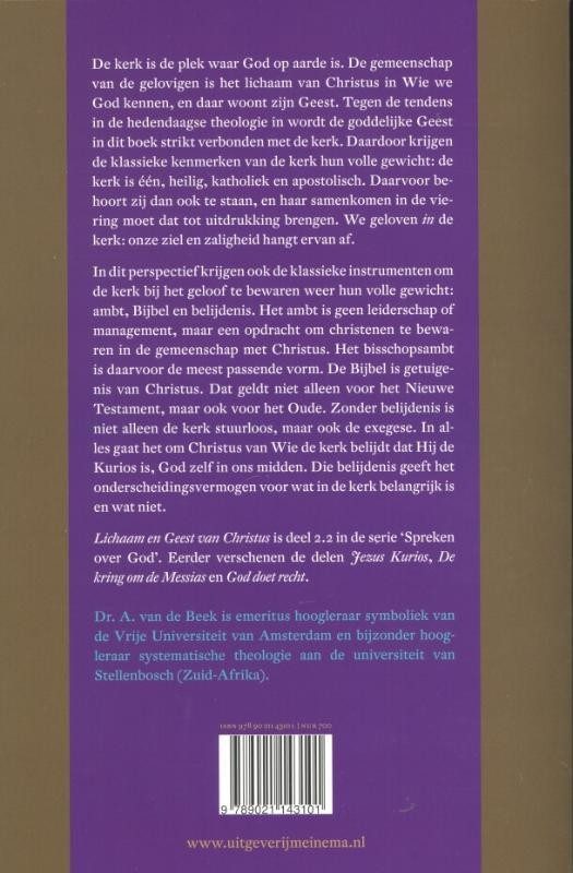 Lichaam en Geest van Christusbackcover