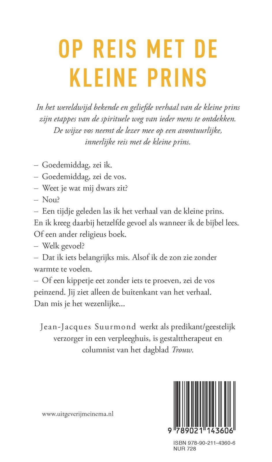 Op reis met de kleine prinsbackcover