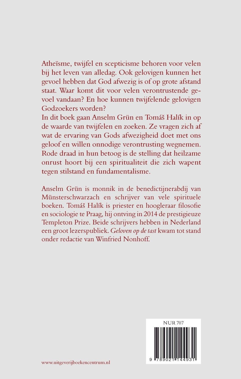 Geloven op de tastbackcover