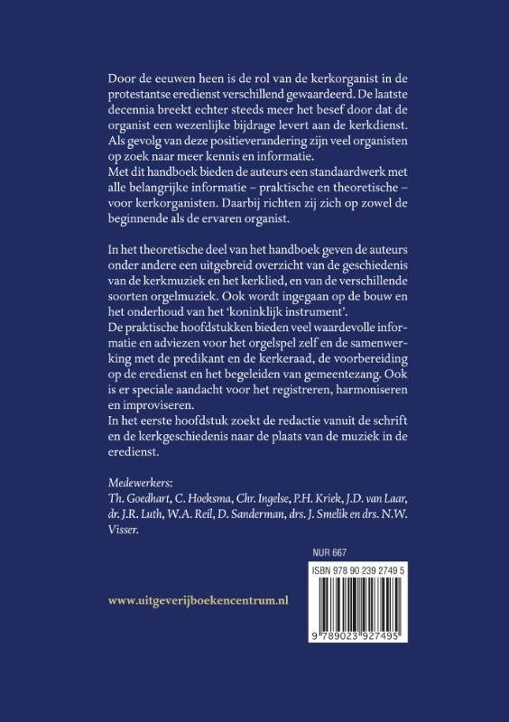 Nieuw handboek voor de kerkorganistbackcover