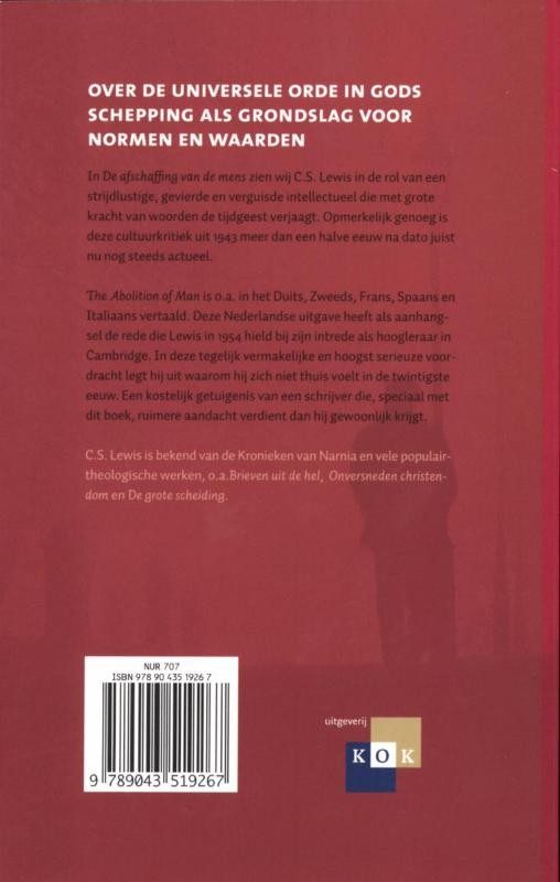 De afschaffing van de mensbackcover