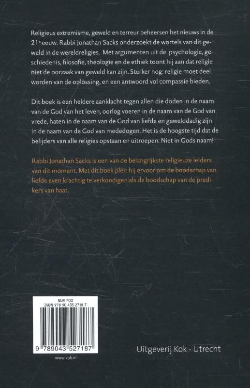 Niet in Gods naambackcover