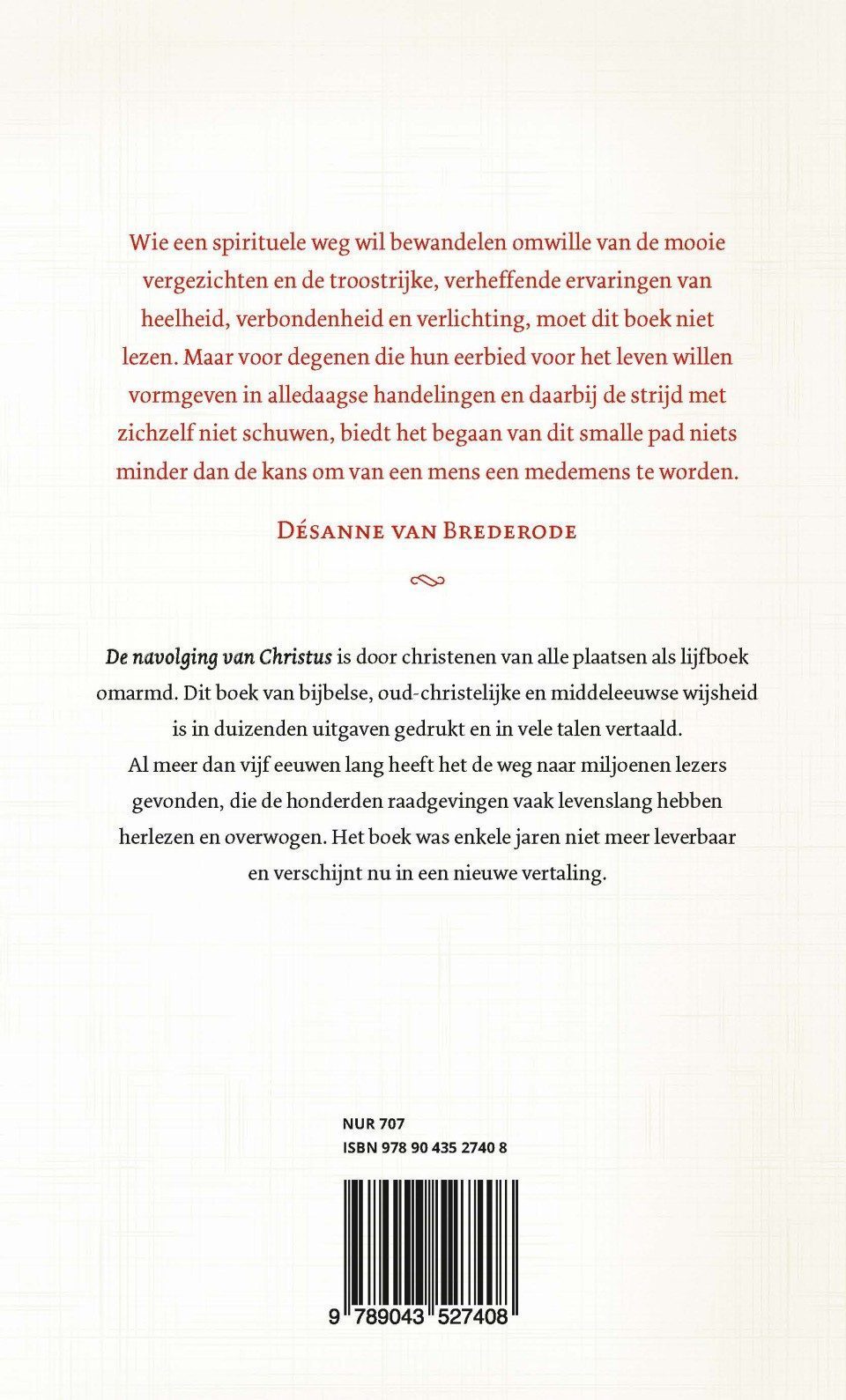 De navolging van Christusbackcover