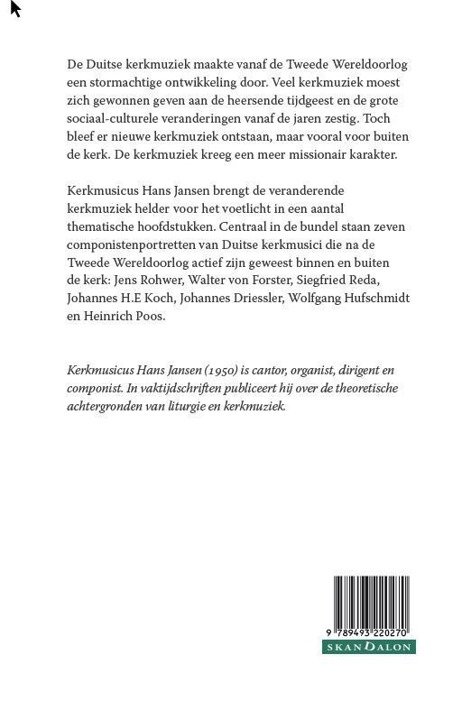 De protestantse kerkmuziek in Duitsland vanaf 1945backcover
