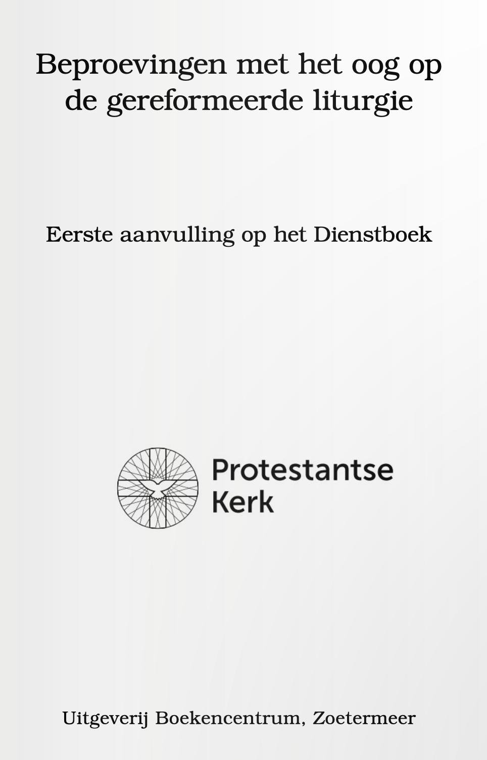 voorplat uitbreiding dienstboek gereformeerde liturgie