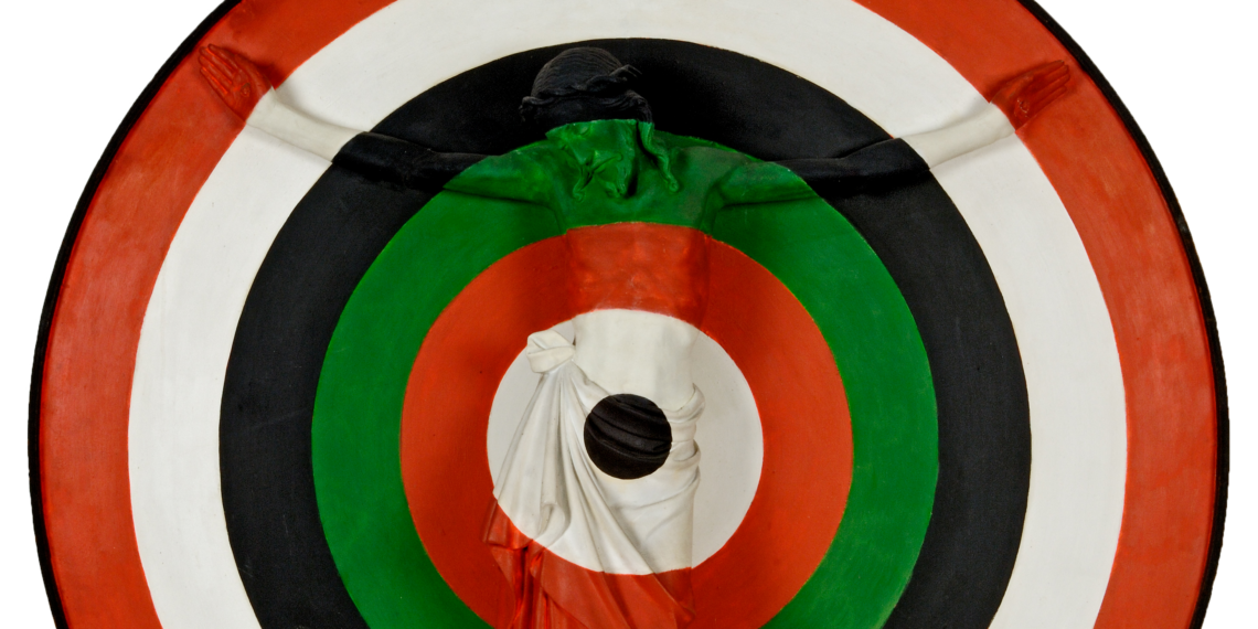 Schuurmans-Is-Jezus-ons-doel.-1 Target (schietschijf). Jezus als mikpunt. Jacques Frenken, 1966. Collectie Museum Krona.