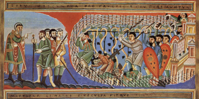 miniatuur: Codex Aureus Epternacensis (1030–1050)