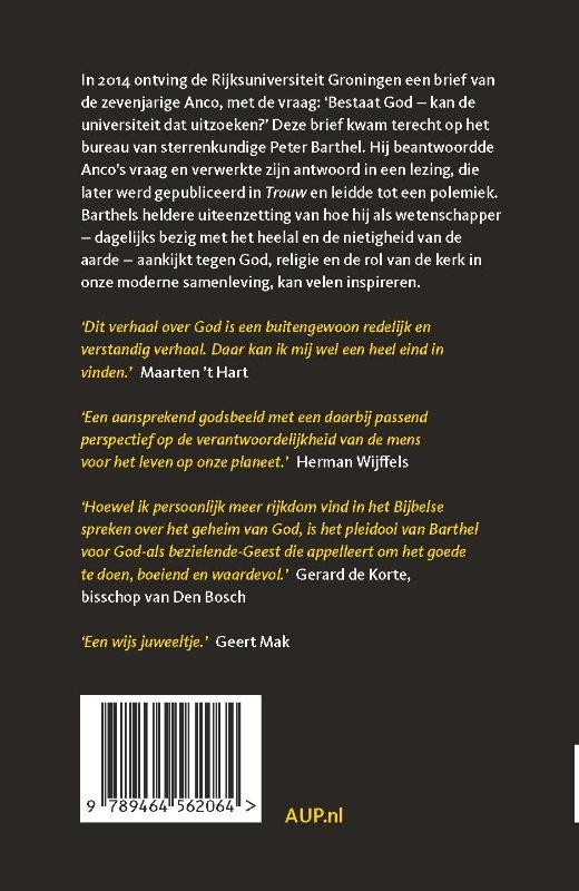 Professor, bestaat God?backcover