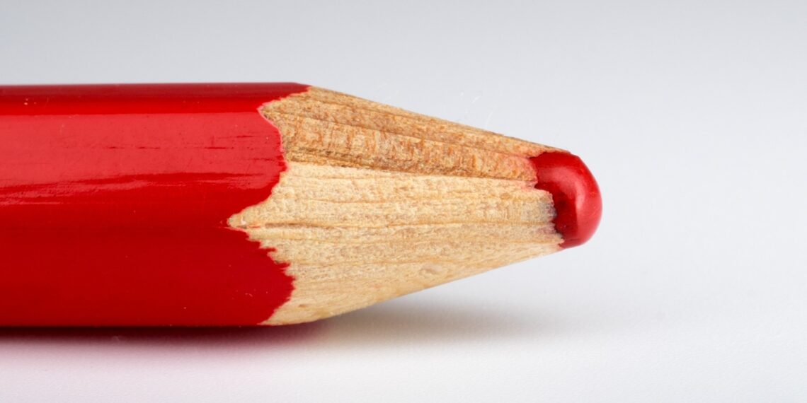 Stem potlood Rood potlood die gebruikt wordt tijdens de verkiezingen