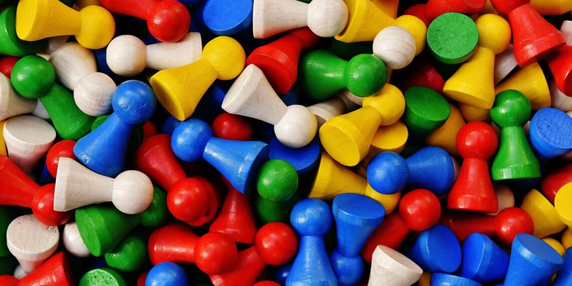 Gekleurde pionnetjes