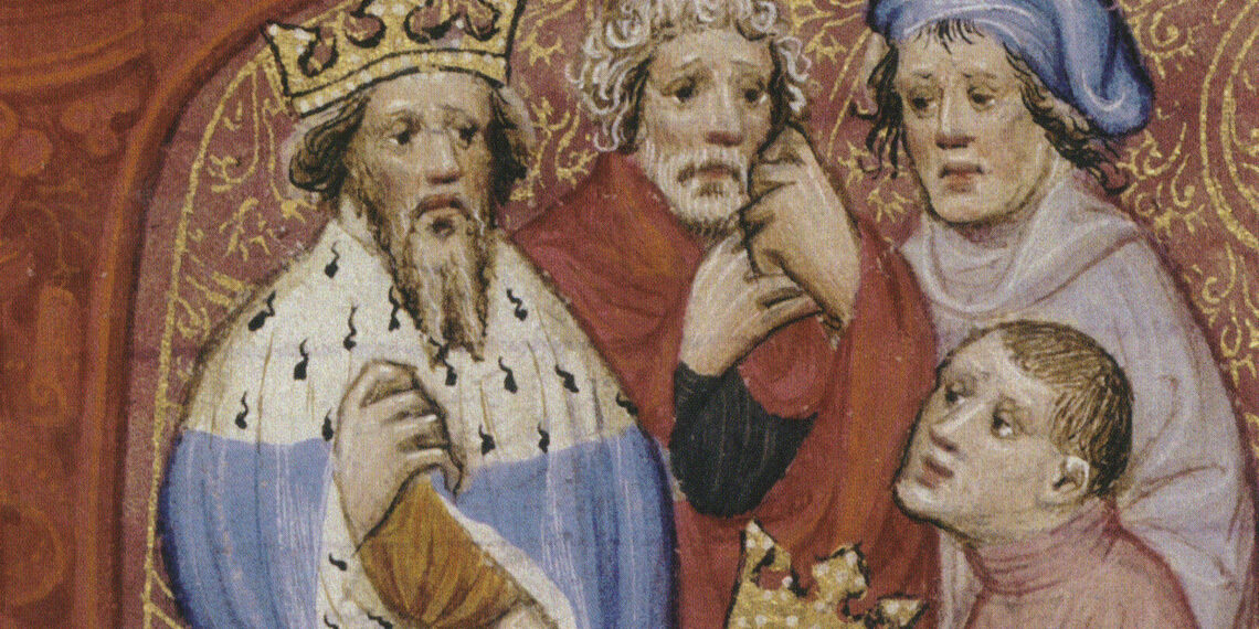 A David verneemt de dood van Saul Schilderij David verneemt de dood van Saul