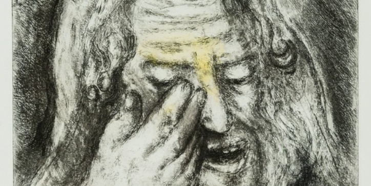 Chagall klaagiederen Tekening van Chagall. De klaagliederen van Jeremia.