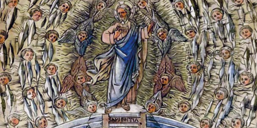 Baccio Baldini Baccio Baldini (Italiaans, c. 1436-1487): De heilige berg, 1477, zilverstift gravure met inkt op ivoorpapier, ingekleurd met tempera, 25.7 x 18.9 cm.