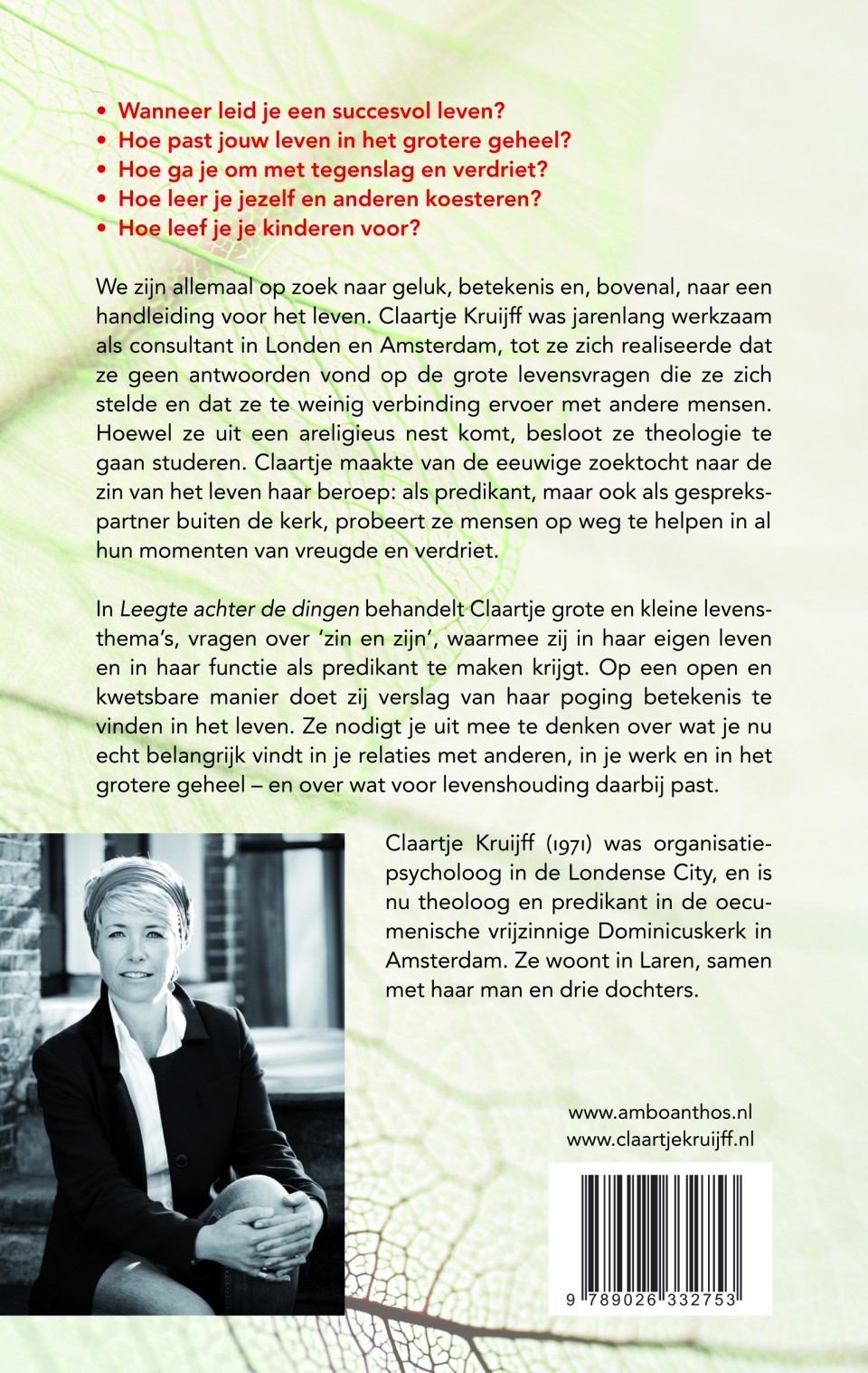 Leegte achter de dingenbackcover
