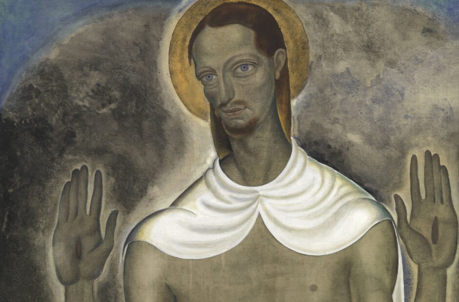 Schilderij Christus toont zijn wonden