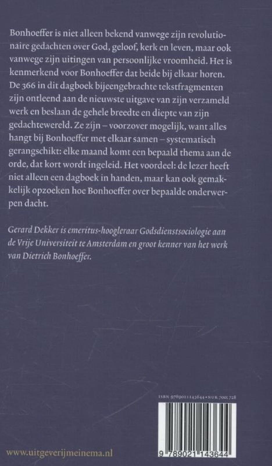 Dietrich Bonhoefferbackcover