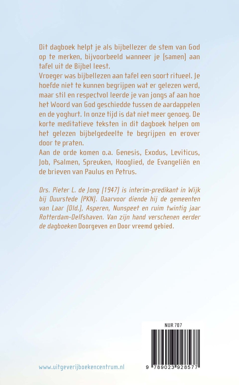 Zijn roepstem horen/ Bijbels dagboekbackcover