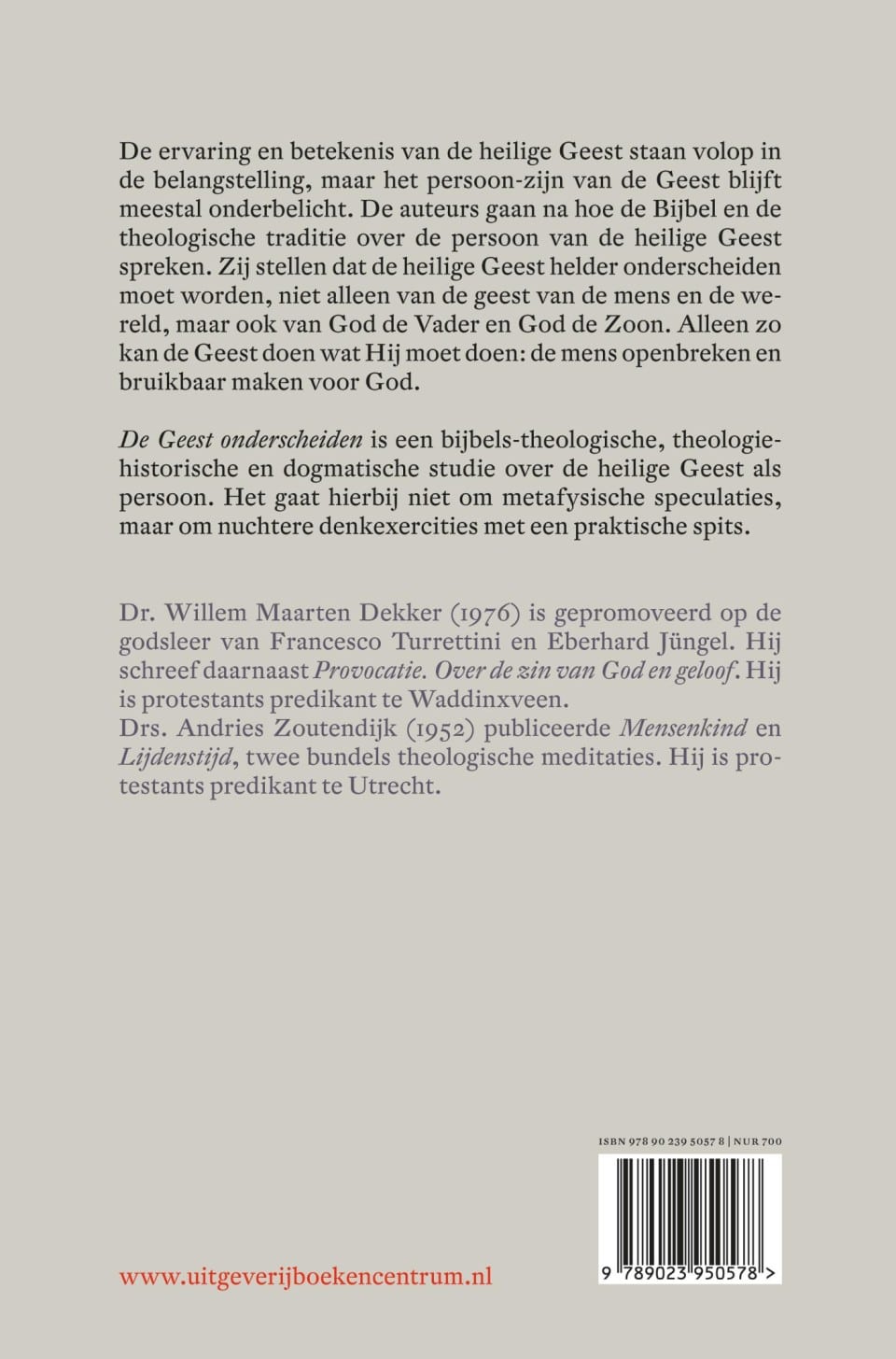 De geest onderscheidenbackcover