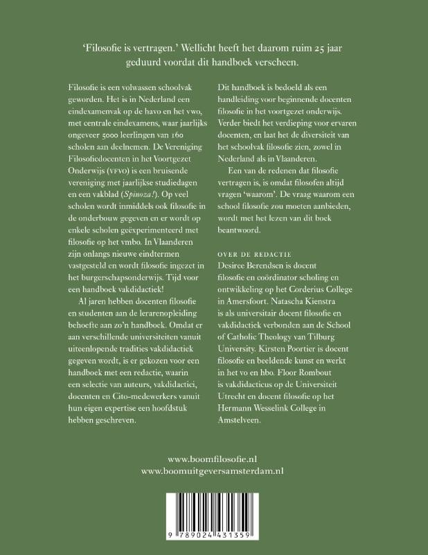 Filosofie op schoolbackcover