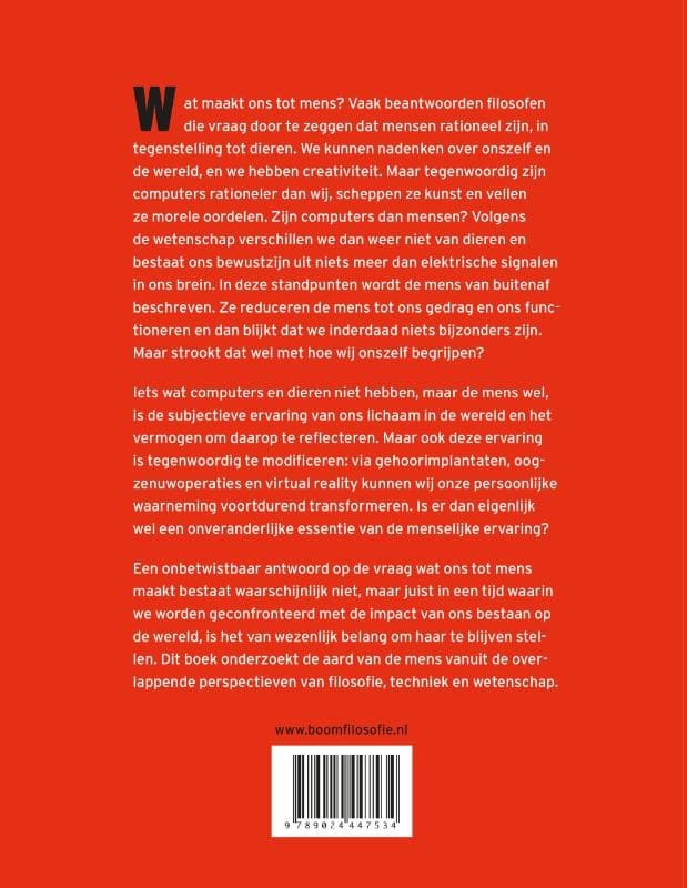 Wat maakt de mens?backcover