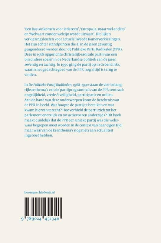 De Politieke Partij Radikalen, 1968-1990backcover