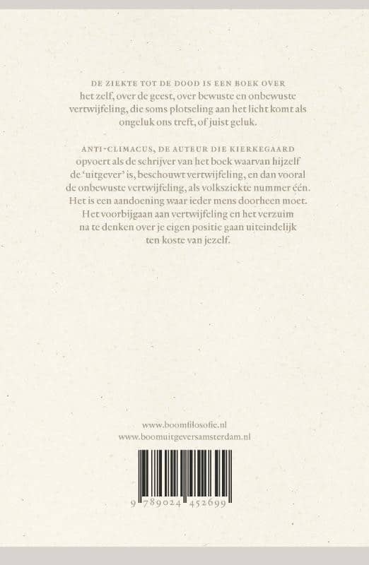 De ziekte tot de doodbackcover