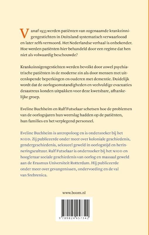 Uit zorg verdrevenbackcover