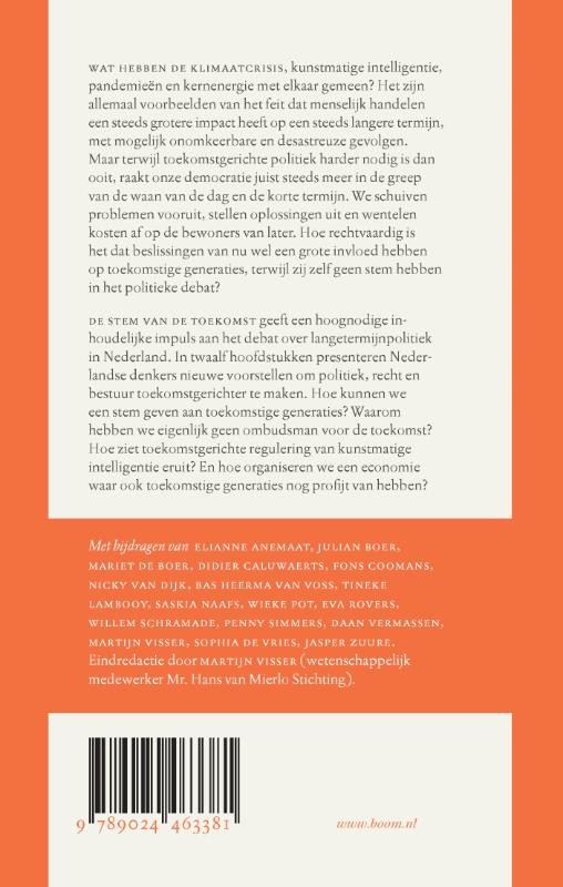 De stem van de toekomstbackcover