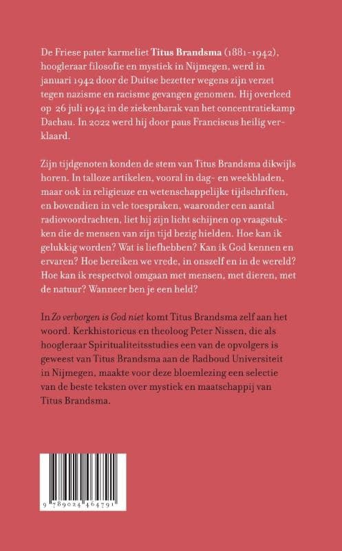 Zo verborgen is God nietbackcover