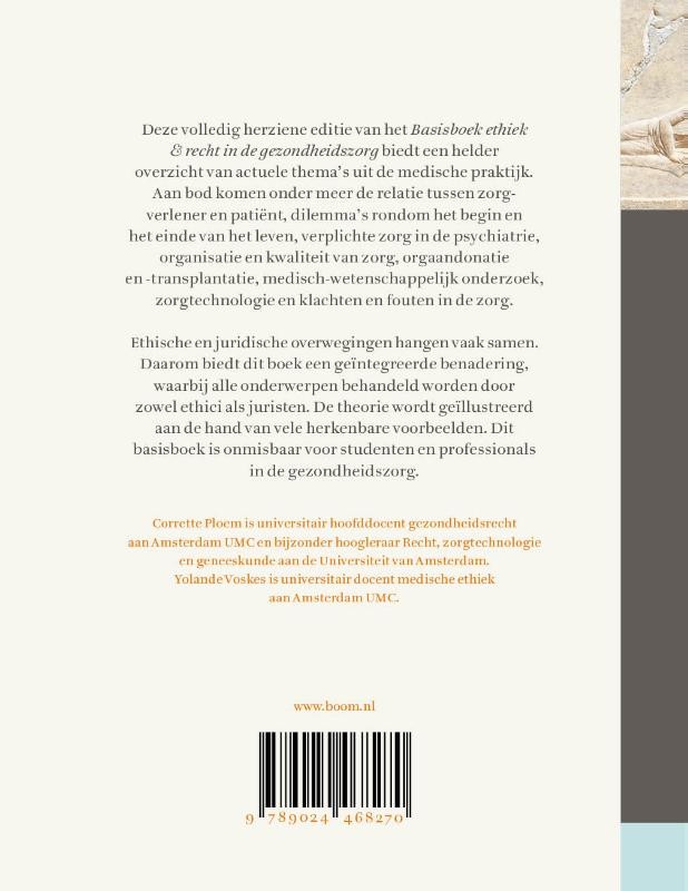 Basisboek ethiek en recht in de gezondheidszorgbackcover