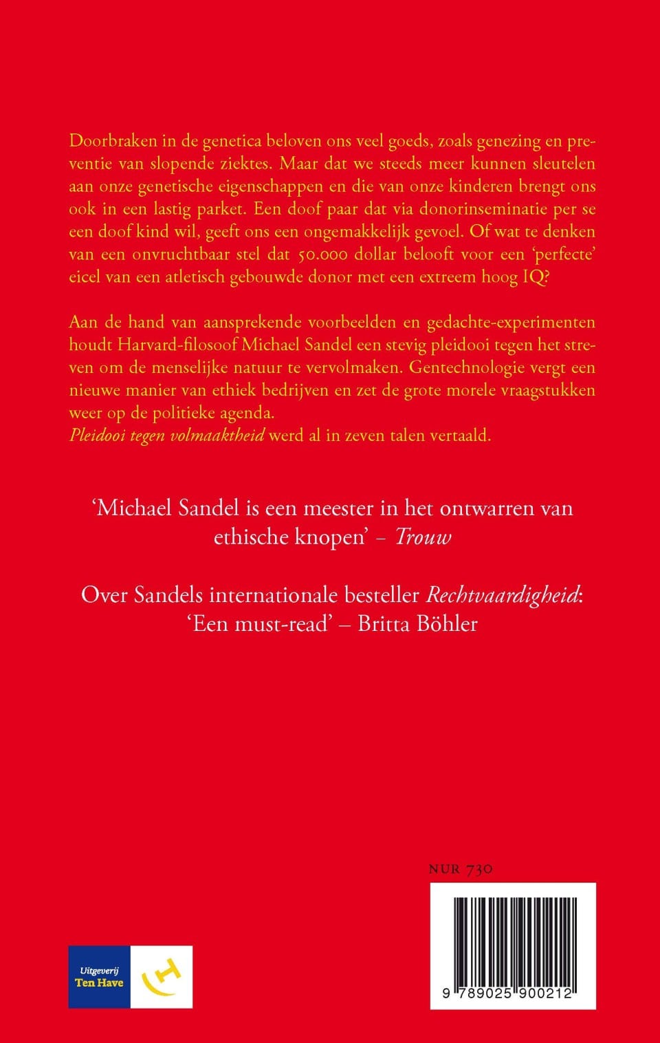 Pleidooi tegen volmaaktheidbackcover