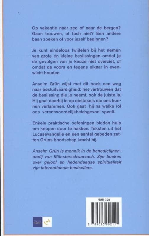 De moed om te beslissenbackcover