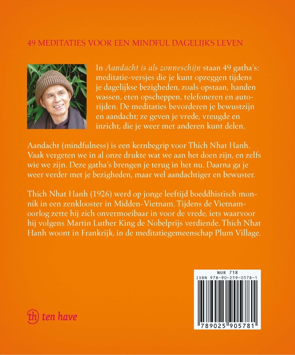 Aandacht is als zonneschijnbackcover