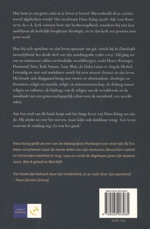 Doorleefde menselijkheidbackcover