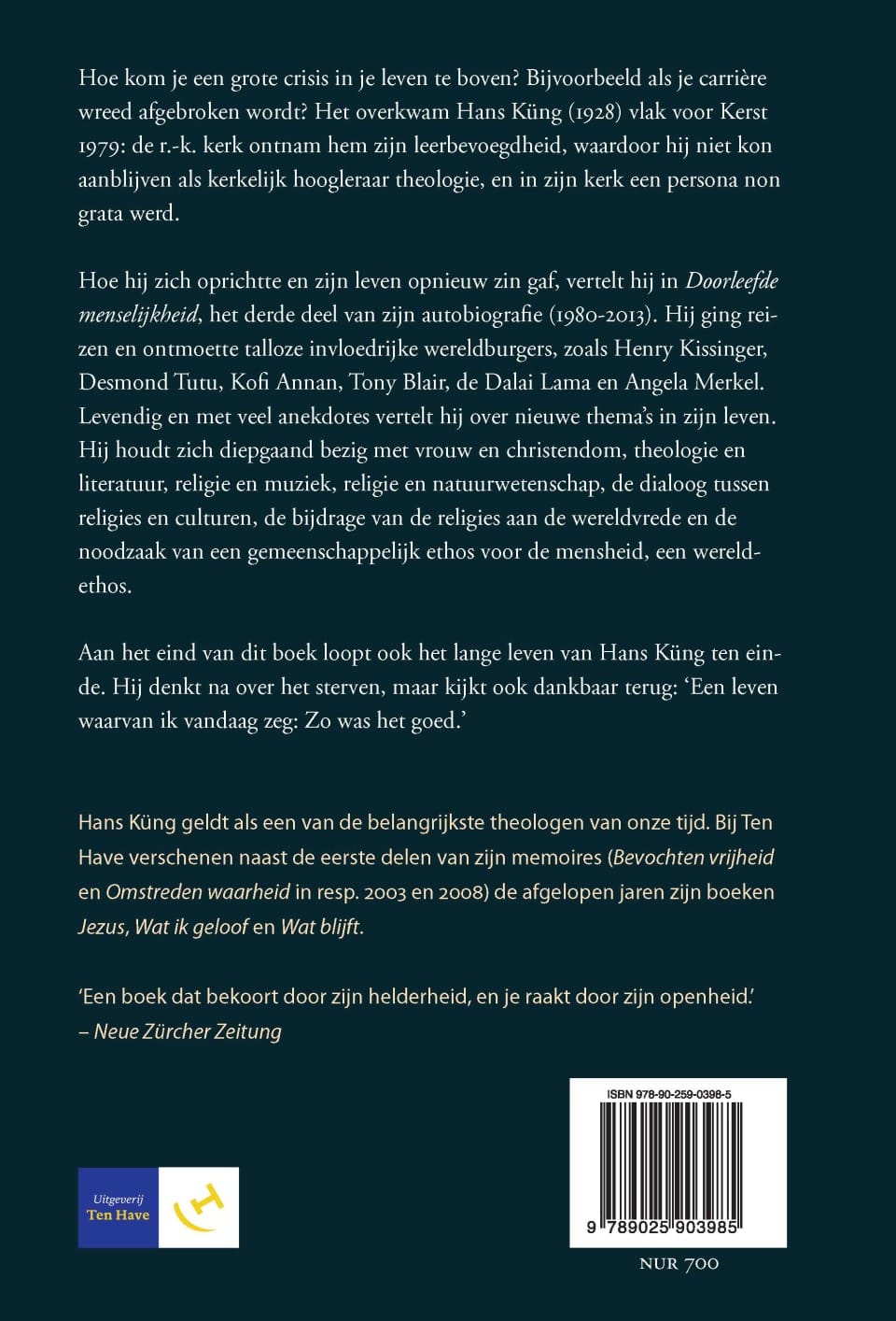 Doorleefde menselijkheidbackcover
