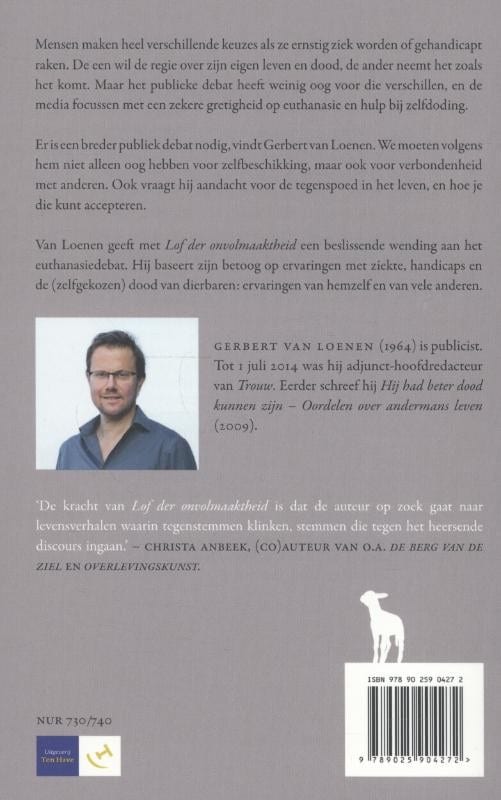 Lof der onvolmaaktheidbackcover