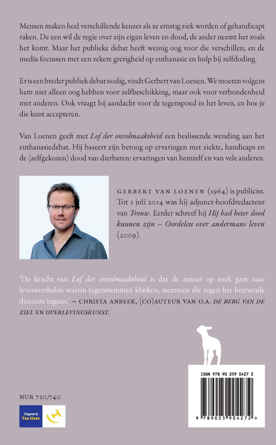 Lof der onvolmaaktheidbackcover