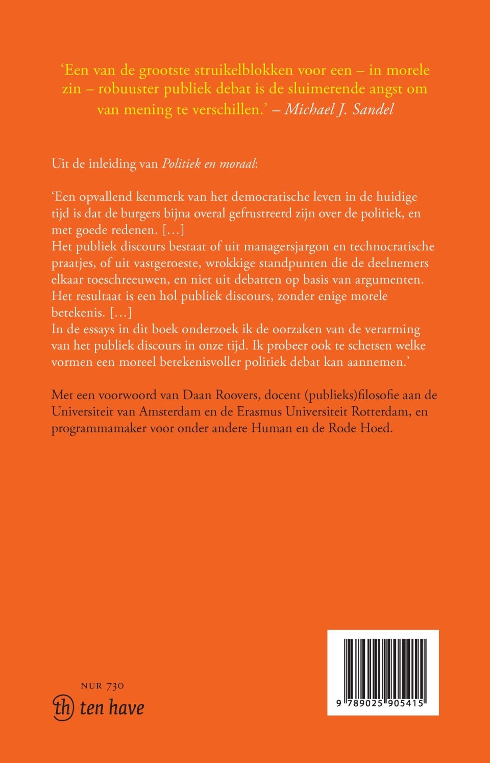Politiek en moraalbackcover