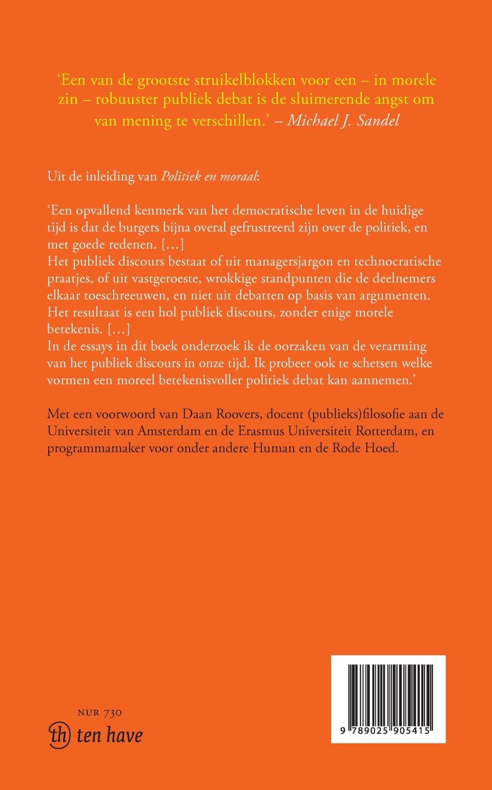 Politiek en moraalbackcover