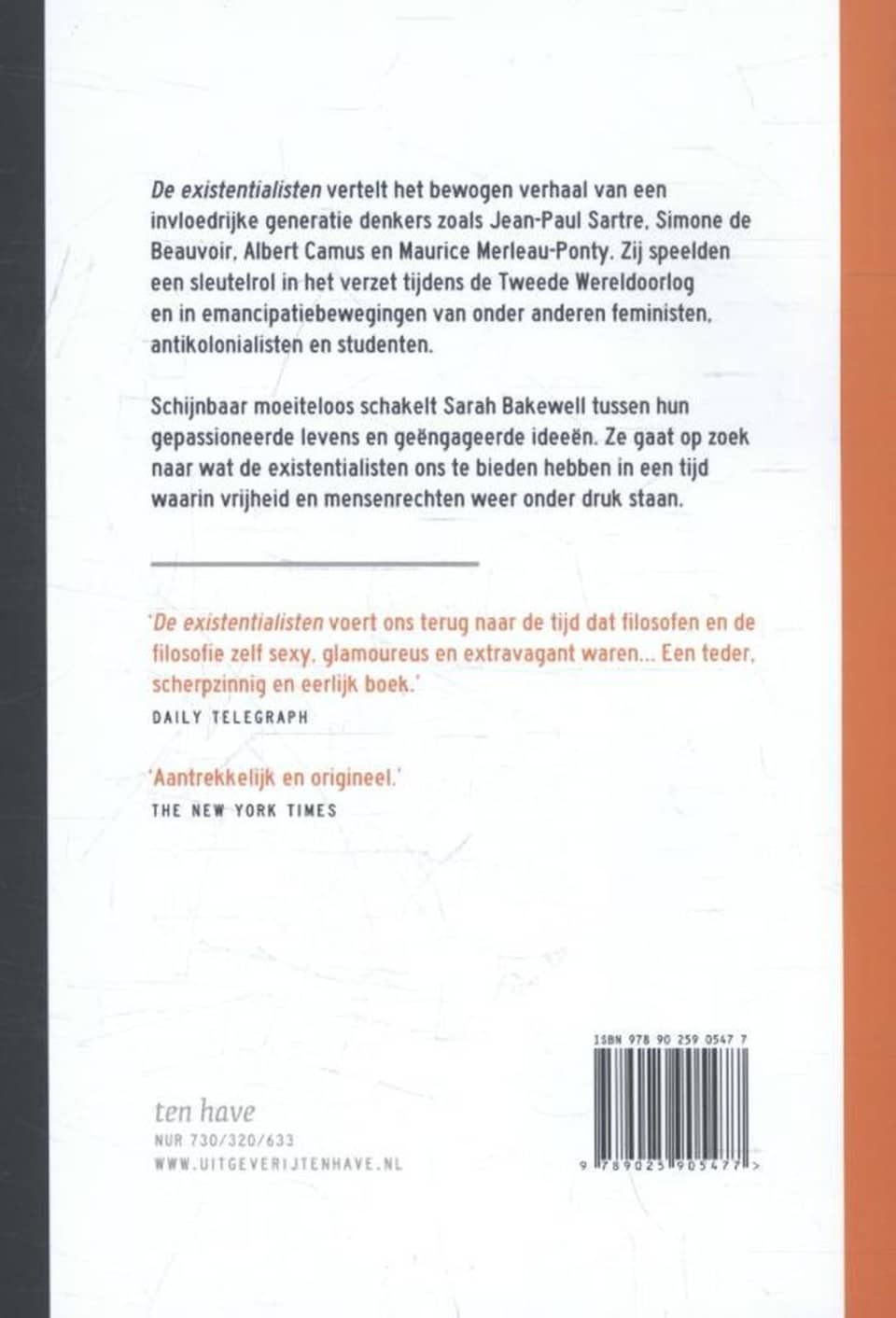 De existentialistenbackcover