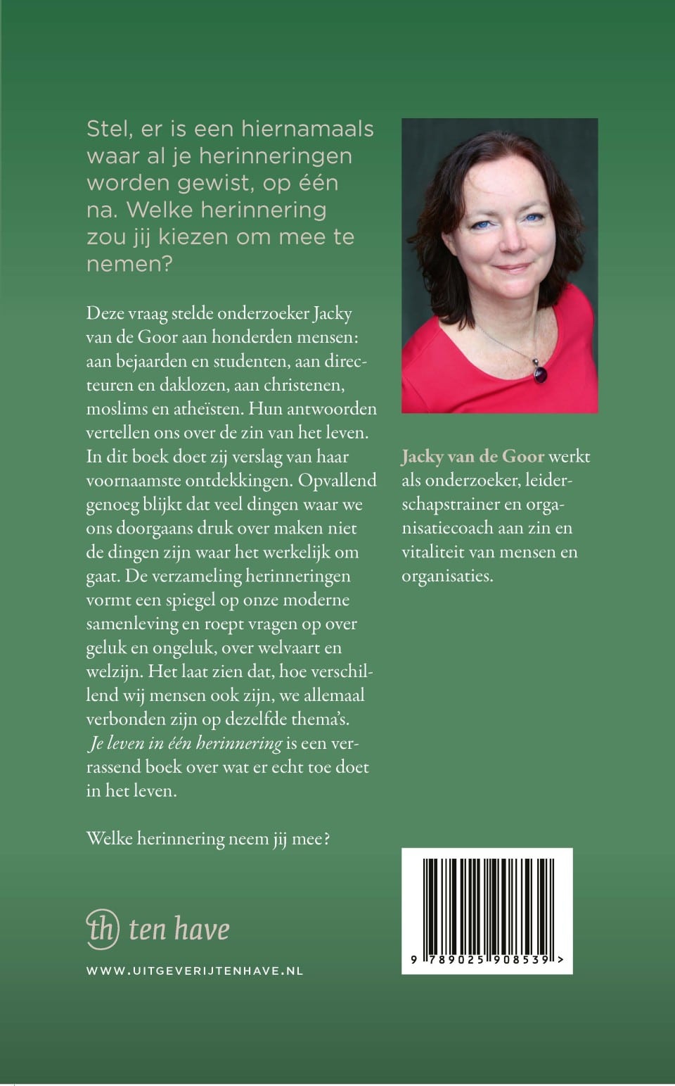 Je leven in één herinneringbackcover