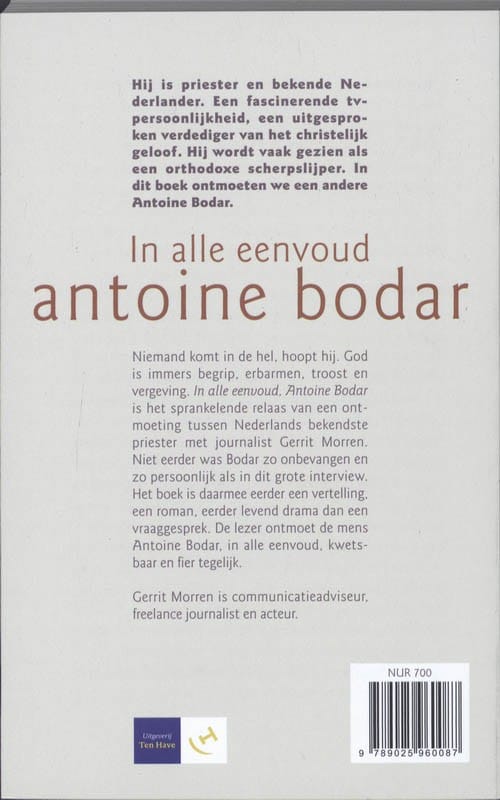 In alle Eenvoud, Antoine Bodarbackcover