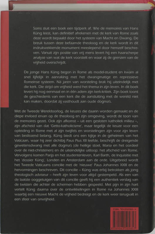 Bevochten vrijheidbackcover