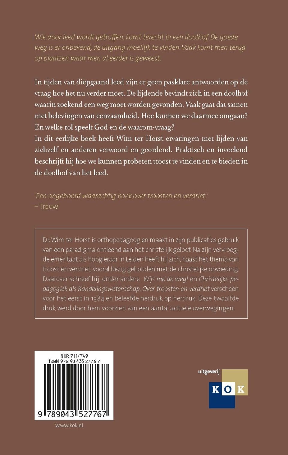 Over troosten en verdrietbackcover