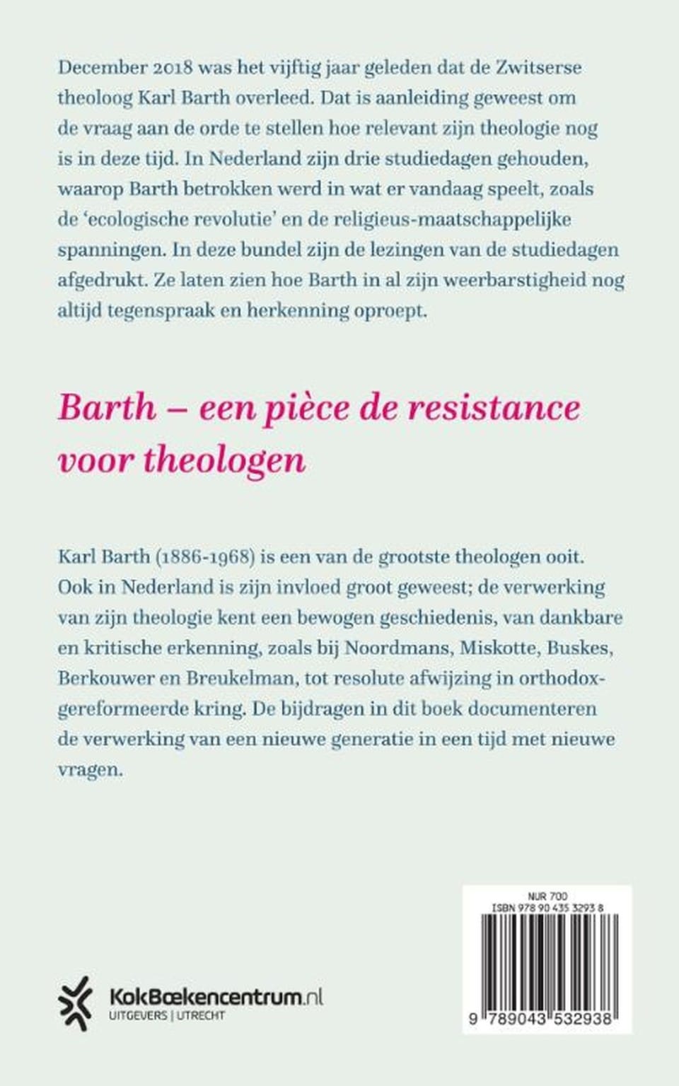 De weerbarstige Barthbackcover