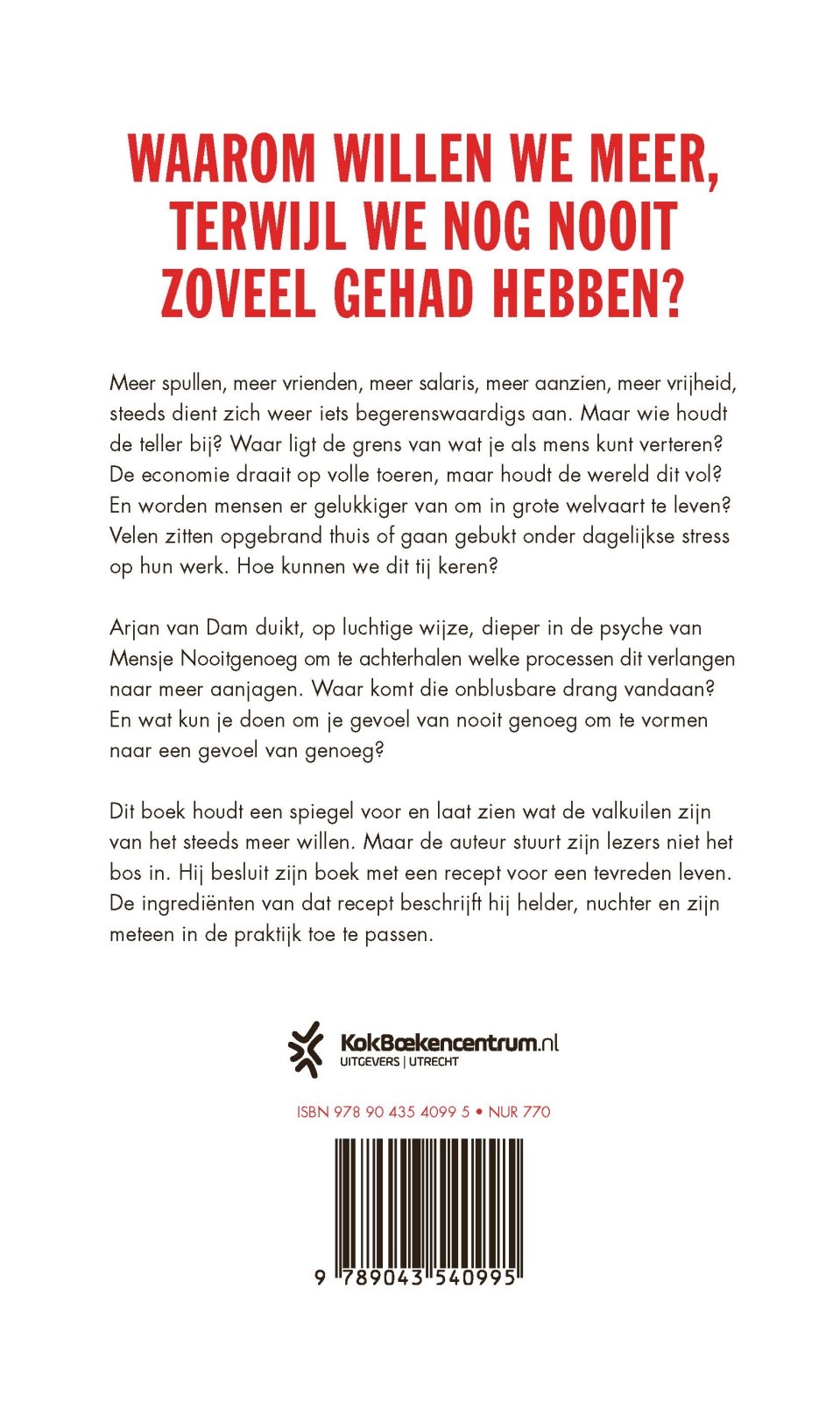 Gevangen in nooit genoegbackcover