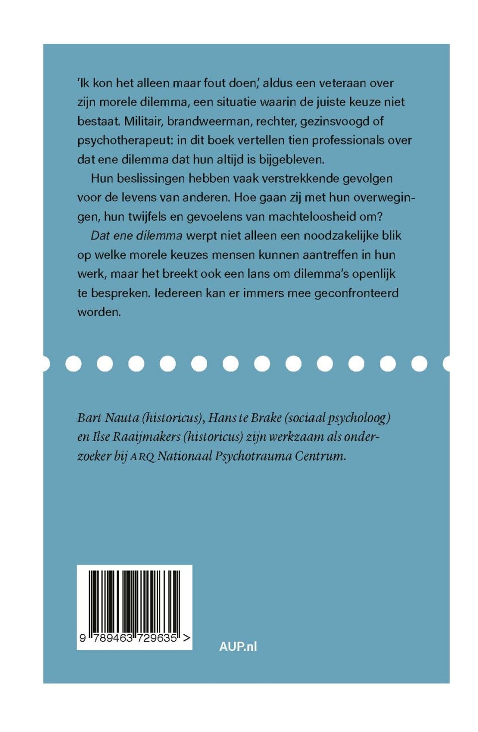 Dat ene dilemmabackcover