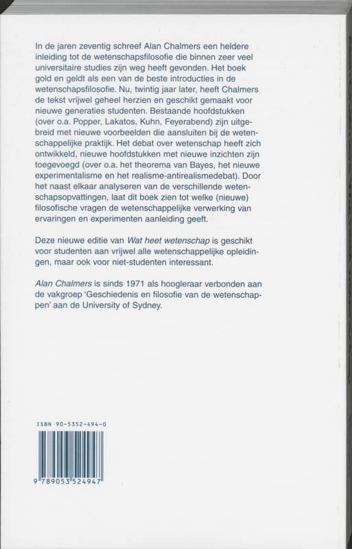 Wat heet wetenschap?backcover