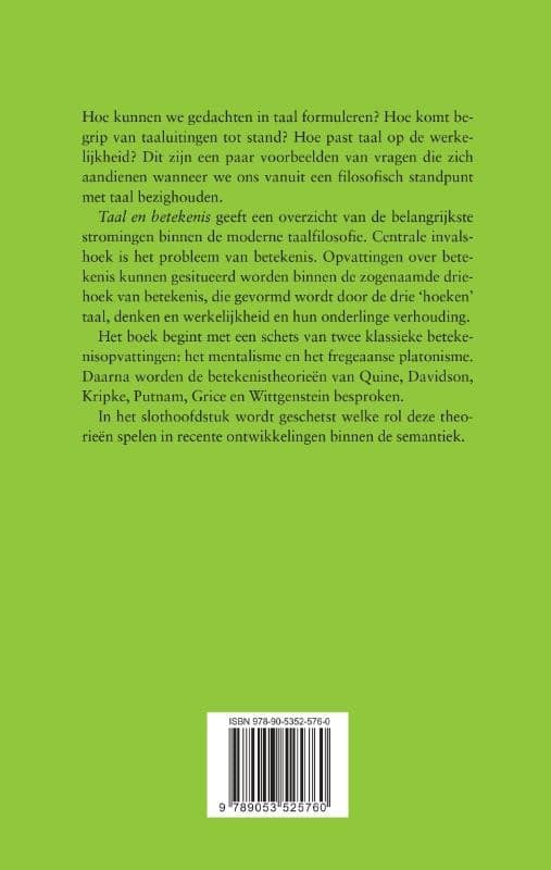 Taal en betekenisbackcover